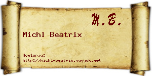 Michl Beatrix névjegykártya